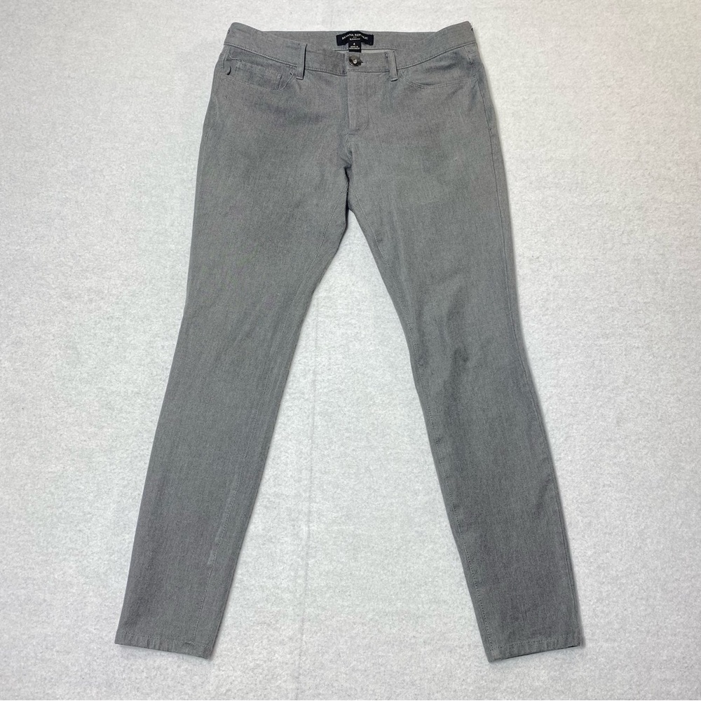 Banana Republic Sloan Fit Career Pants Womens 4 Gray Straight Slim Ankle Stretch